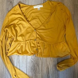 Urban Outfitters ruffle button long sleeve